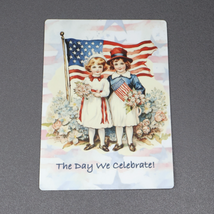 Fourth of July Patriotic Americana Vintage Children Flag Stars 4x5.5 Magnet - £2.30 GBP