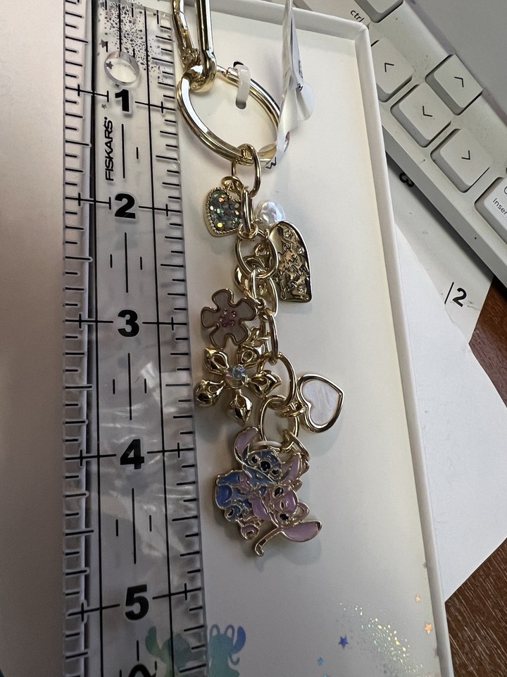 Disney Lilo and Stitch brass chin Keychain Charm NEW - $35.97