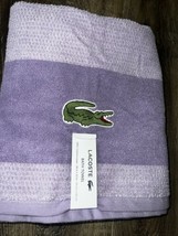Lacoste ~ Purple Bath Towel 100% Cotton 30&quot; x 52&quot; Big Crocodile Logo (B) - $32.66