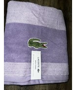 Lacoste ~ Purple Bath Towel 100% Cotton 30&quot; x 52&quot; Big Crocodile Logo (B) - $44.47 CAD