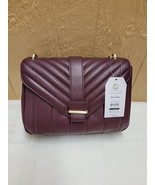 Time and Tru Women’s Plum Quilted Satchel Flap Closure Handbag Shoulder ... - £22.16 GBP