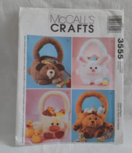 2002 McCall's Pattern 3555 Stuffed Animal Gift Baskets ~ Dog Duck Dog Bunny - $9.65