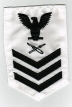 USN RATING BADGE FEMALE LI1 LIETHOGRAPHER - WHITE/BLACK - $1.98