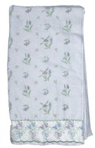 Vintage Floral Satin Trim Bath Towel Cottage Grandma Core Feminine USA Made READ - £13.78 GBP