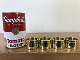 Set Lot 4 Solid Shiny Brass Hollywood Regency Colonial Style Napkin Ring... - £31.46 GBP