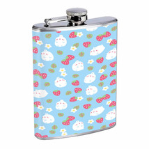 Strawberry Em2 Flask 8oz Stainless Steel Hip Drinking Whiskey - £11.83 GBP