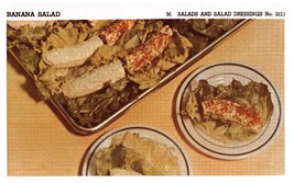 Vintage 1950 Banana Salad Print Cover 5x8 Crafts Food Decor - £7.81 GBP