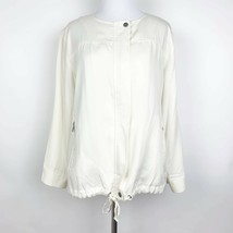 Cupcakes and Cashmere Woven Jacket Zip Closure Button Fasten Off-White S... - $414.30 MXN