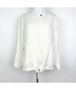 Cupcakes and Cashmere Woven Jacket Zip Closure Button Fasten Off-White S... - $414.30 MXN