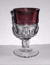 Vintage King`s Crown THUMBPRINT Ruby Red Flash Indiana 5 1/2&quot; Water Goblet Glass - £7.78 GBP