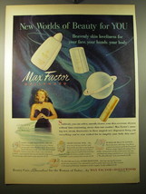 1950 Max Factor Beauty Care Ad - Corinne Calvet - New world's of beauty - $18.49