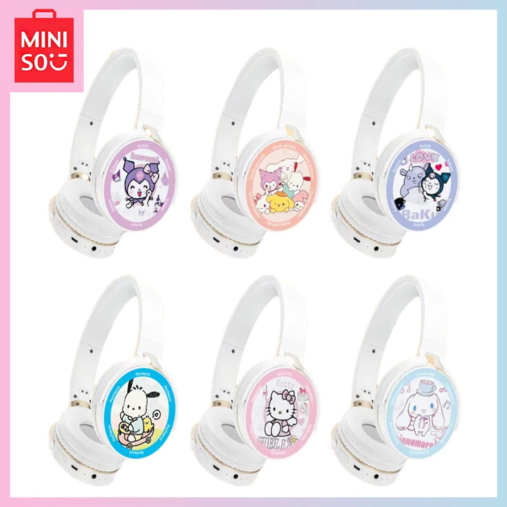 New Miniso Sanrio Hello Kitty Kuromi Cinnamoroll Kawaii Stereo Cartoon Headset - £15.09 GBP+