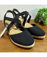 Joie Sandals Jute Strappy Wedge Espadrille Womens Size 10 Black - $38.75