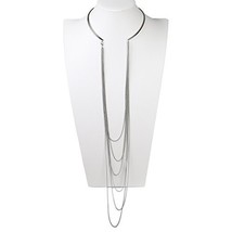 Silver Tone Multi Strand Choker Necklace Combination - £28.85 GBP