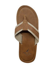 NEW NAUTICA MENS LOGO EMBOSSED THONG SANDALS SIZE 9 TAN NWT - £27.37 GBP