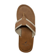 NEW NAUTICA MENS LOGO EMBOSSED THONG SANDALS SIZE 9 TAN NWT - £26.75 GBP