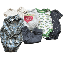 Baby Boy 6-9M Bundle of 6 Clothes Playsuits Mandalorian John Deere Cloud Island - £7.43 GBP
