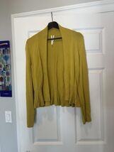 Anthropologie Mustard Yellow Ribbed Cardigan Sweater Medium - $44.55
