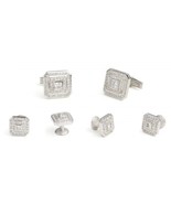 Hoopla-la Sterling Silver Cufflinks and Stud Set - $111.38