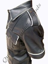 PREMIUM LEATHER LEDER POLICE MILITARY STYLE UNIFORM SHIRT COLORED PIPING... - $2,162.61 MXN