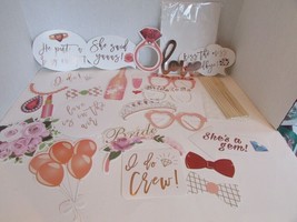 Photo Booth Props Wall Decor &amp;Stick holders New Wedding Shower Engagemen... - £6.14 GBP
