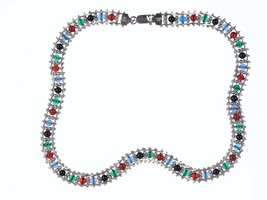 17.5&quot; Milor Italian Sterling multi-color balls necklace - £66.49 GBP
