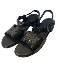 Women’s SAS Tripad Comfort Suntimer Black Croc Leather Sandals Size 7 - £35.17 GBP