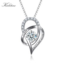 Kaletine Valentine Gift Love Heart Pendant Necklace Elegant Love you to The Moon - £28.68 GBP