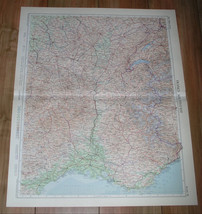 1955 Vintage Map Of Southeastern France Lyon Marseille Alps / Scale 1:1,000,000 - £22.93 GBP