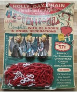 Vintage Holly Day Chain Christmas Card Holder Ornament Angels Decor New ... - $13.57 CAD