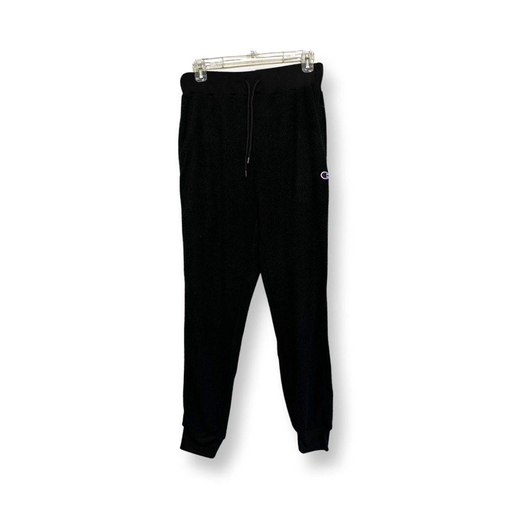 Primary image for Champion Mens Joggers Black Pockets Knit Drawstring Athleisure Pants S New