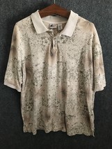 Cherokee Waikiki Wear Shirt Men&#39;s Size XL Light Tan 1/4 Button Hawaiian S/Sleeve - £10.26 GBP