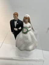 Vintage Lefton Hand Painted Bride and Groom Wedding Cake Topper/Figurine... - $14.95