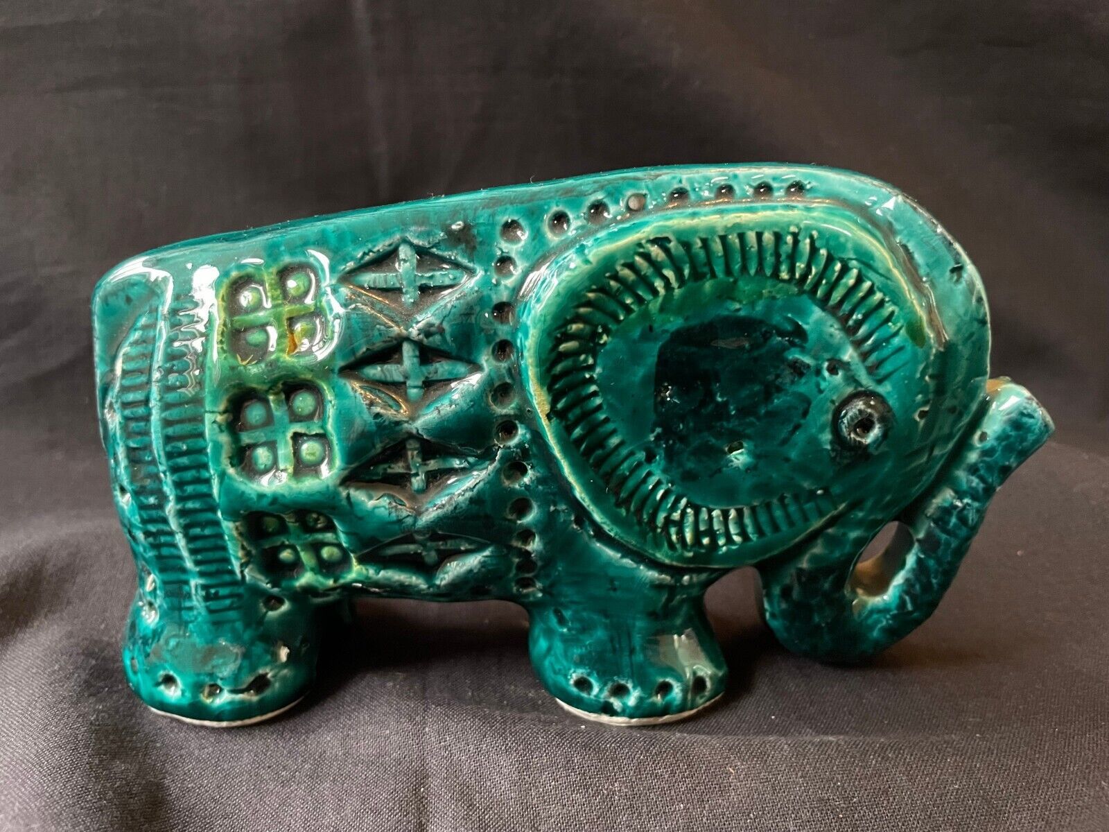 Primary image for Bitossi Pottery elephant Flavia Montelupo Rimini Blue Italy Mid Century