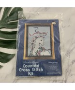 Candamar Designs Vintage Counted Cross Stitch Kit Ribbon Unicorn Floral ... - £27.21 GBP