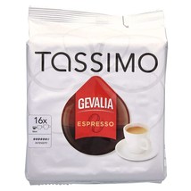Tassimo Gevalia Kaffe Espresso Coffee T-Discs, Pack Of 5 (80 T-Discs) - £58.66 GBP