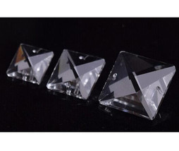 1000Pcs 22mm Crystal Square Bead 2 Holes Home Decoration Accessorie - £98.59 GBP