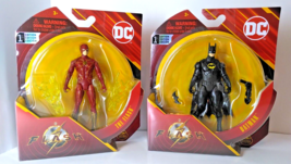 (2) Figures - The Flash Movie Batman 1st Edition &amp; The Flash 4&quot; Action Figure - £18.05 GBP