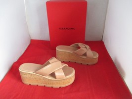 FERRAGAMO  Engracia Cork Wedge Sandals  $695 - US Size 10 - Rose -# 1062 - $247.50