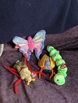 TY Lot Pink Purple Plush FLITTER Butterfly Green Worm SQUIRMY Inset TWIT... - £19.23 GBP