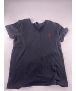 Polo Ralph Lauren Shirt Kids White Medium Black Logo Pony Tee Cotton Plain - $11.76 CAD