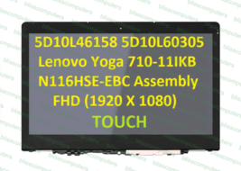 1920x1080 30 pin Lenovo yoga 710-11isk LCD Display Touch Screen Assembly... - £86.17 GBP