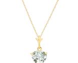Galaxy Gold GG 14K Solid Yellow Gold Natural Aquamarine Heart Pendant Ne... - $510.68