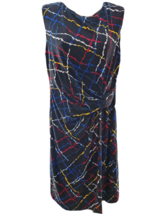 ANNE KLEIN Black Mariner Combo Side Twist Knee-length Sheath Dress LARGE - £38.75 GBP
