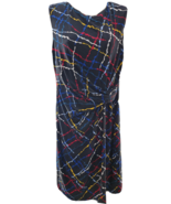 ANNE KLEIN Black Mariner Combo Side Twist Knee-length Sheath Dress LARGE - £39.05 GBP