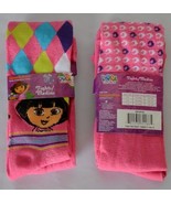Nickelodeon DORA THE EXPLORER Girl&#39;s Argyle Print Character Tights, Fuch... - $183.36 MXN