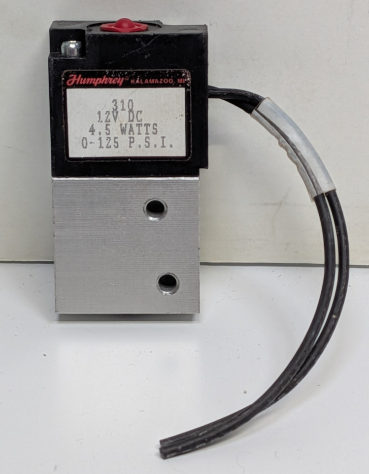 Humphrey 310 Pneumatic Solenoid Valve 3-Port 2-Position 12VDC 4.5W 125ps... - $24.74
