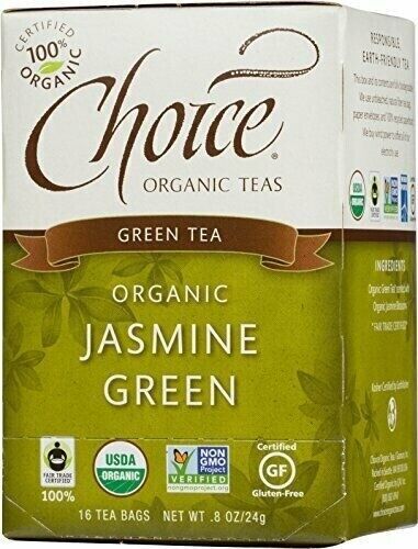 Choice Organic Teas Green Tea, 16 Tea Bags, Jasmine Green - £7.98 GBP