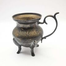 USSR 60s Vintage Graceful Jug with handle,Handmade,Bronze Silverplating ... - $49.00