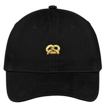 Trendy Apparel Shop Pretzel Embroidered Cap Premium Cotton Dad Hat - Black - £15.97 GBP